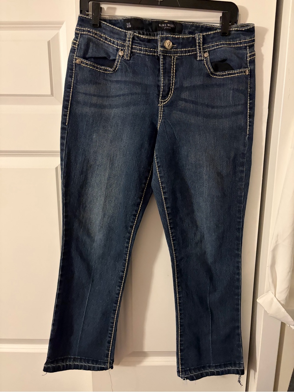 Nine West Dark Blue Cropped Straight Jeans